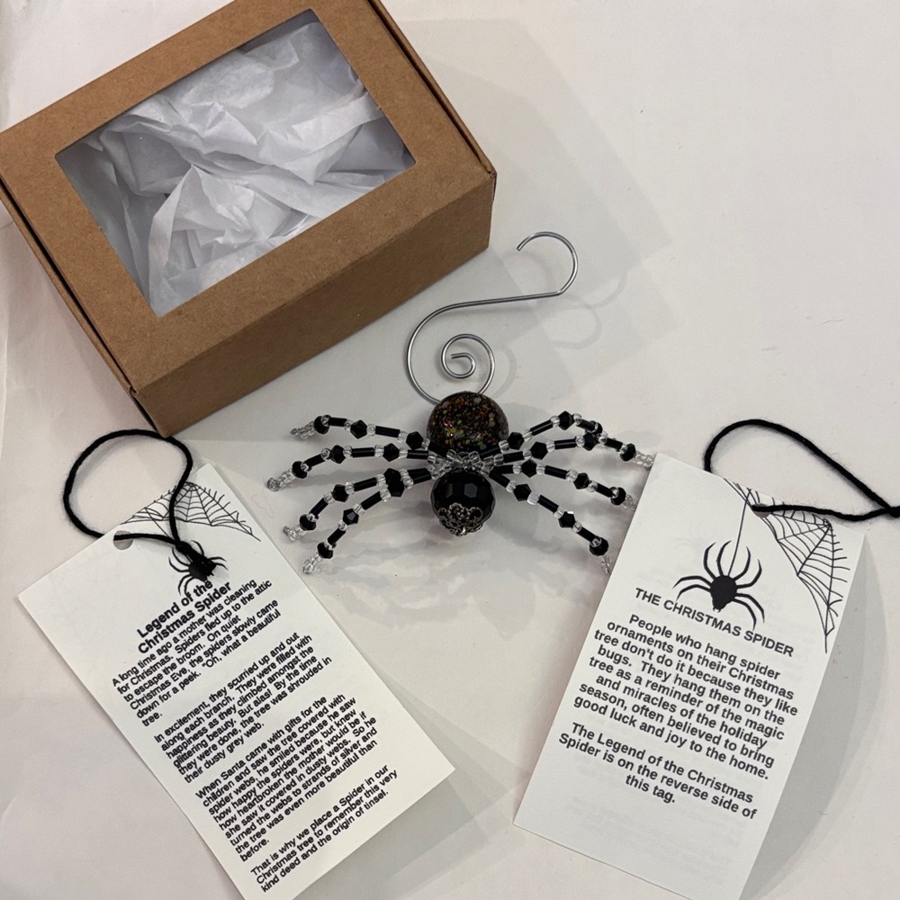 Hand made Christmas Spider Ornament with Hook